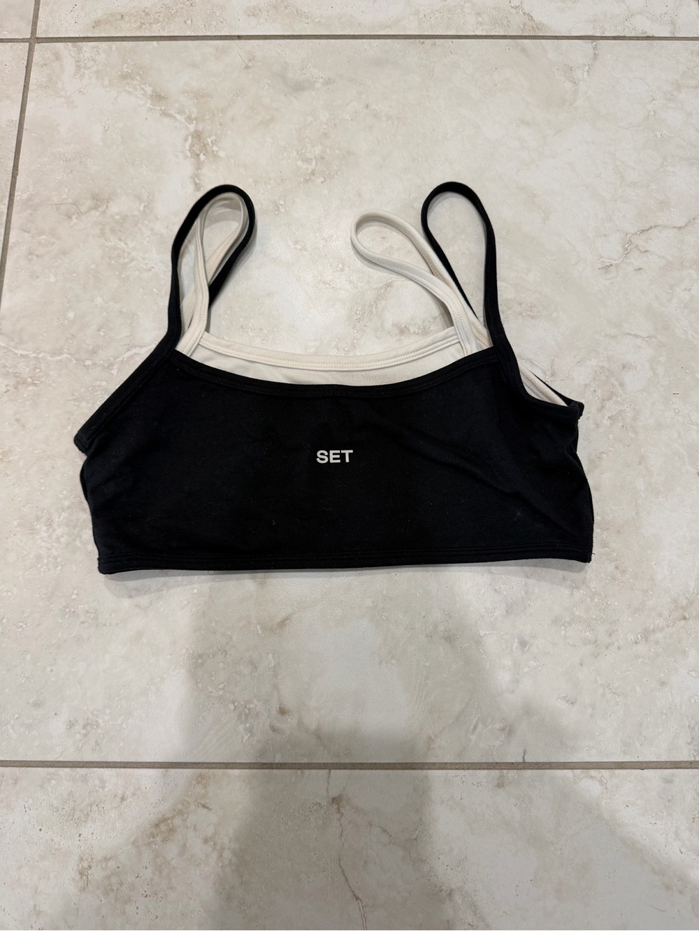 SET Active Sports Bra Black and White